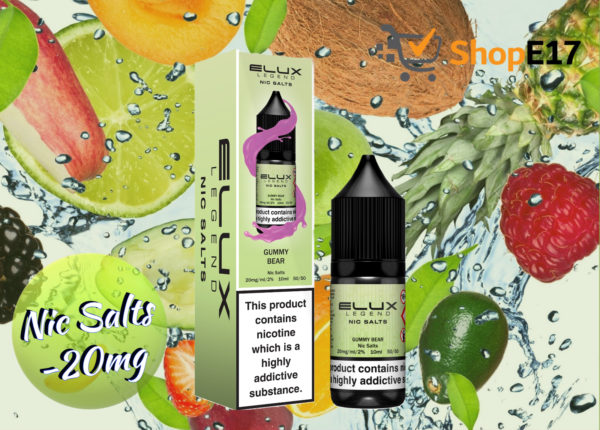 Elux Legend 10ml E-Liquids GUMMY BEAR Nic Salts -20mg