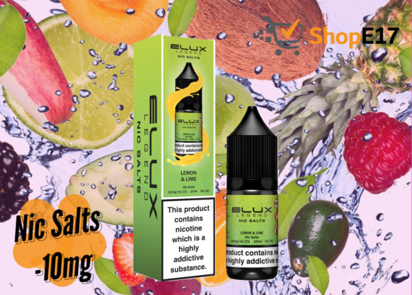 Elux Legend 10ml E-Liquids LEMON & LIME Nic Salts -10mg