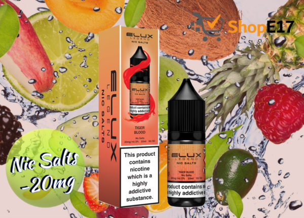 Elux Legend 10ml E-Liquids TIGER BLOOD Nic Salts -20mg