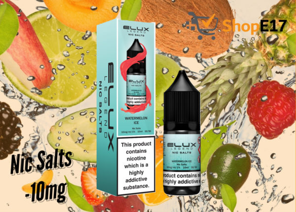 Elux Legend 10ml E-Liquids WATERMELON ICE Nic Salts -10mg