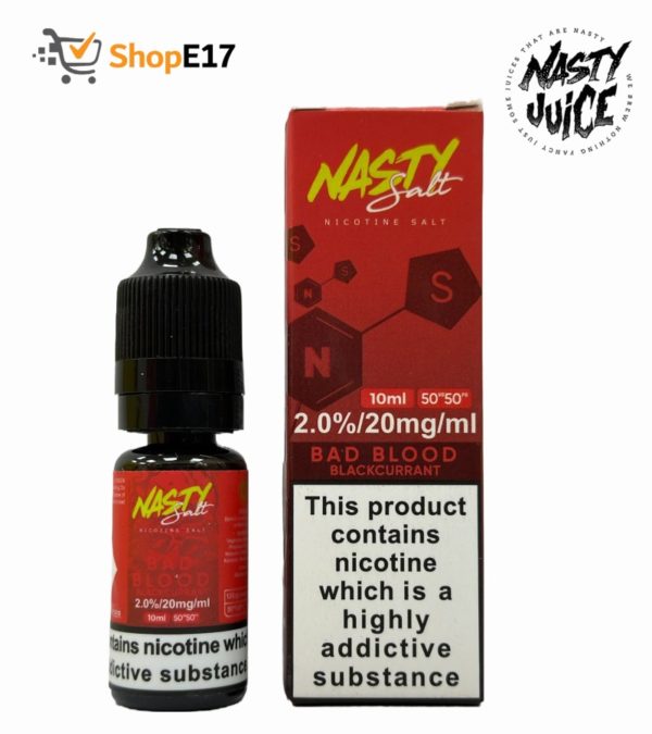 Nasty Salt Bad Blood E-Liquid 2.0% Nic Salt 20mg/ml - Image 2