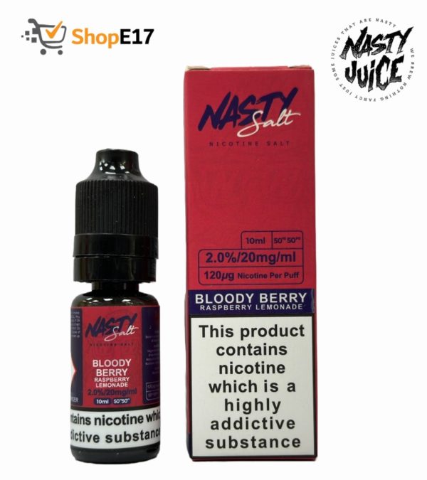 Nasty Salt Bloody Berry E-Liquid 2.0% Nic Salt 20mg/ml - Image 2