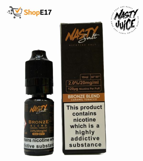 Nasty Salt Bronze Blend E-Liquid 2.0% Nic Salt 20mg/ml - Image 2