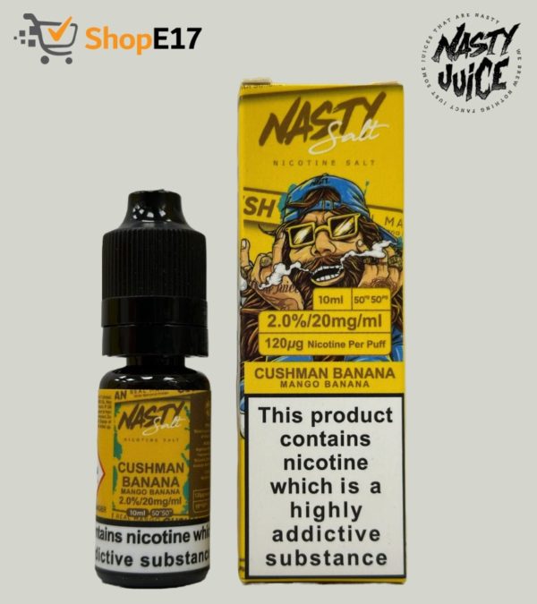 Nasty Salt Cushman Banana E-Liquid 2.0% Nic Salt 20mg/ml - Image 2