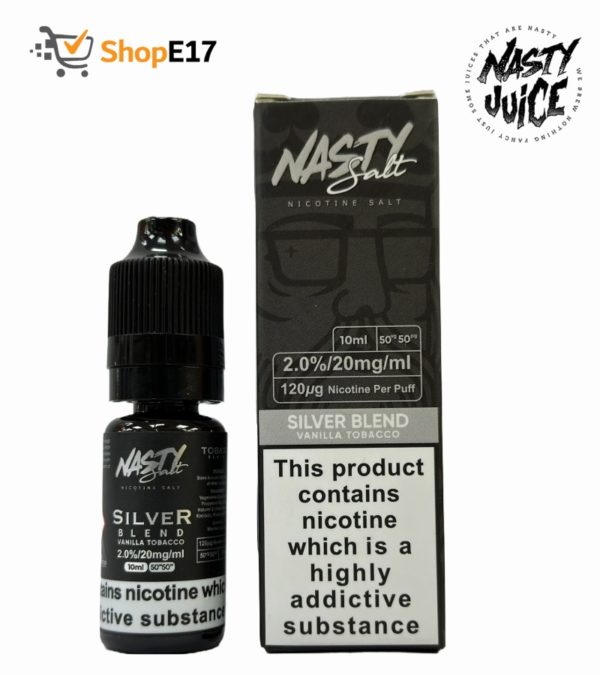 Nasty Salt Silver Blend E-Liquid 2.0% Nic Salt 20mg/ml - Image 2