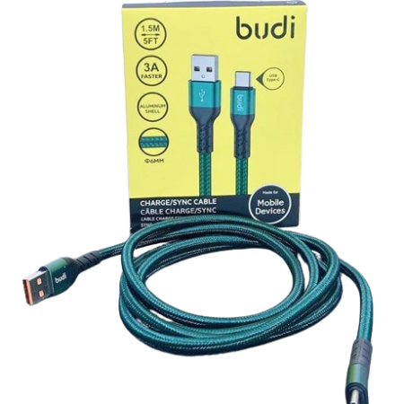 Budi 3A USB A To Type C Charging Cable