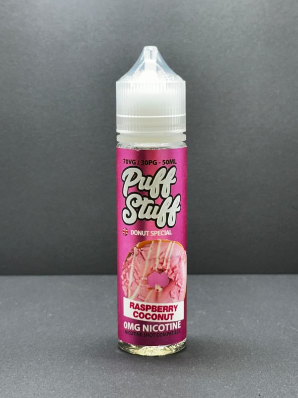 Puff Stuff Raspberry Coconut E Liquid Juice Nic Salt 20