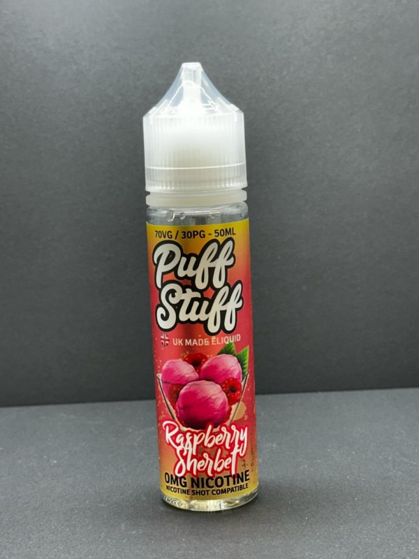 Puff Stuff Raspberry Sherbet E Liquid Juice Nic Salt 20