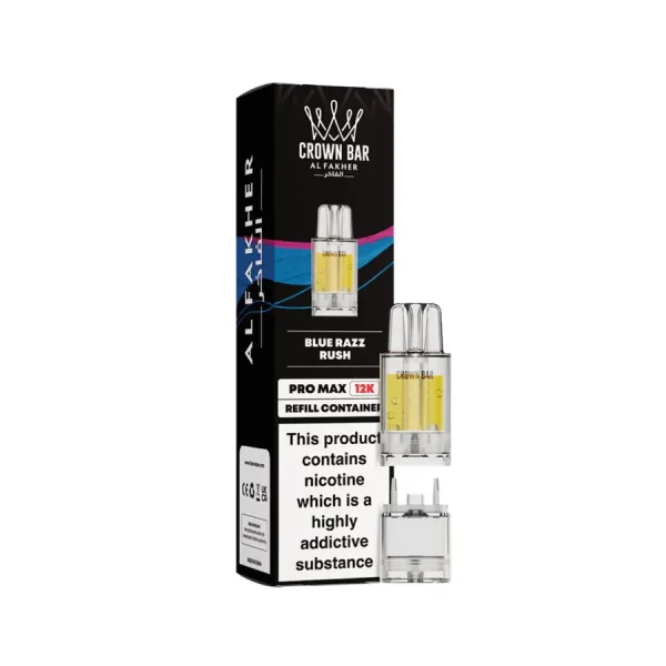 Al Fakher Crown Bar Pro Max 12K Blue Razz Rush Refill Pods