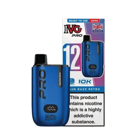 IVG Pro 12 Prefilled 10k Blue Razz Retro Vape Kit