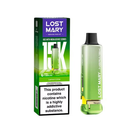 LOST MARY NERA Lemon Lime 15K PRE-FILLED PODS
